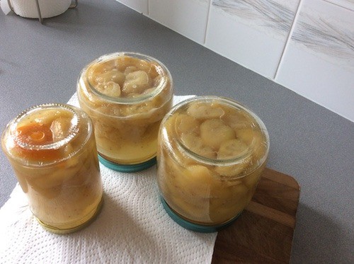 thre jars of preserved feijoa